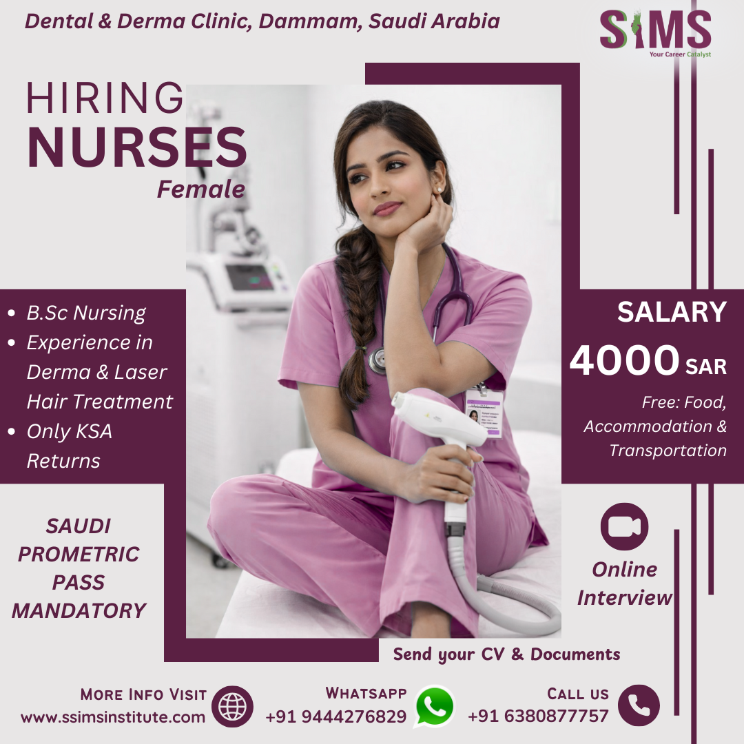 Female Nurses – Dental & Derma Clinic (Dammam) — Gulf job poster